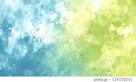 緑の水彩テクスチャ背景　AI画像 114178251