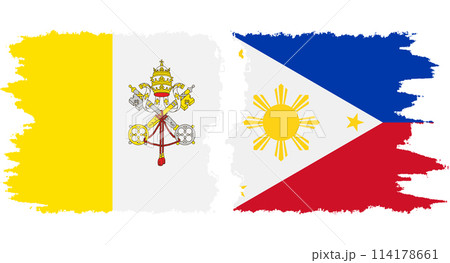 Philippines and Vatican grunge flags connection vector 114178661