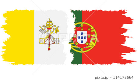 Portugal and Vatican grunge flags connection vector 114178664