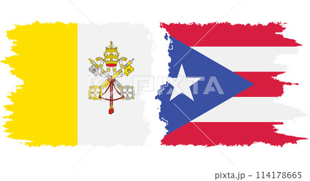 Puerto Rico and Vatican grunge flags connection vector 114178665