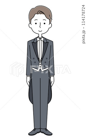 燕尾服を着た男性のイラスト 114178724