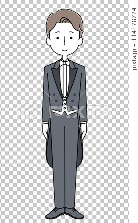 燕尾服を着た男性のイラスト 114178724