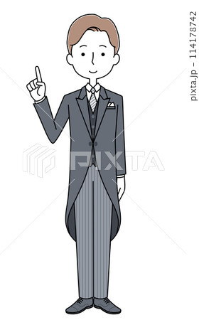 モーニングコートを着た男性のイラスト 114178742