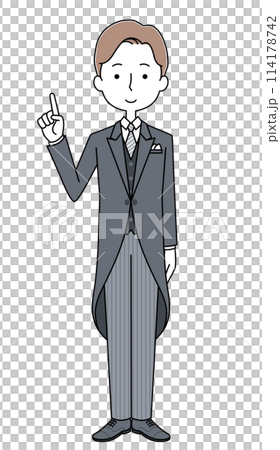 モーニングコートを着た男性のイラスト 114178742