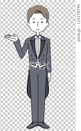燕尾服を着た男性のイラスト 114178749
