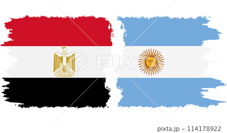 Argentina and Egypt grunge flags connection vector 114178922