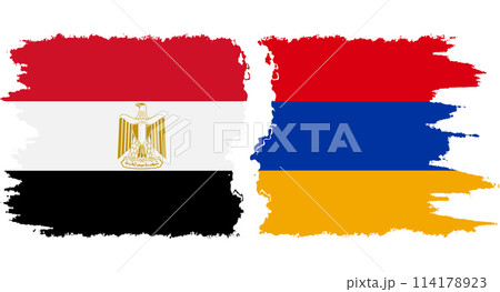 Armenia and Egypt grunge flags connection vector 114178923