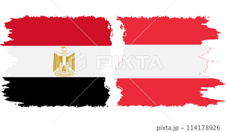 Austria and Egypt grunge flags connection vector 114178926