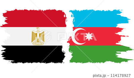 Azerbaijan and Egypt grunge flags connection vector 114178927
