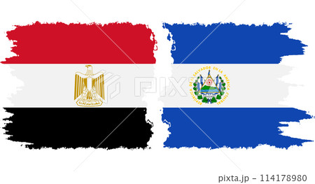 El Salvador and Egypt grunge flags connection vector El Salvador and Egypt grunge flags connection vector 114178980