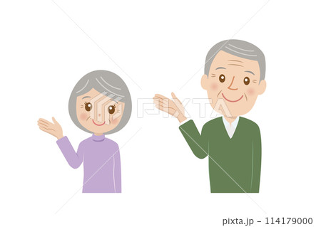 シニア夫婦、案内、かわいい 114179000