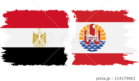 French Polynesia and Egypt grunge flags connection vector French Polynesia and Egypt grunge flags connection vector 114179001