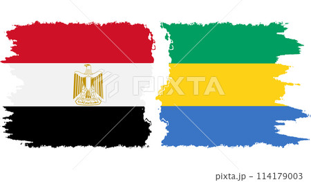 Gabon and Egypt grunge flags connection vector 114179003