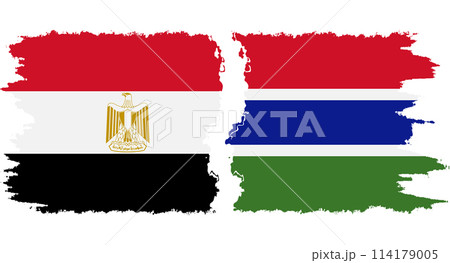 Gambia and Egypt grunge flags connection vector Gambia and Egypt grunge flags connection vector 114179005