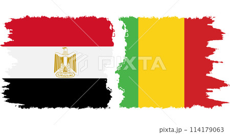 Mali and Egypt grunge flags connection vector 114179063