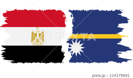 Nauru and Egypt grunge flags connection vector Nauru and Egypt grunge flags connection vector 114179091