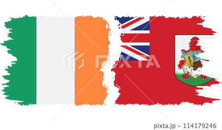 Bermuda and Ireland grunge flags connection vector Bermuda and Ireland grunge flags connection vector 114179246