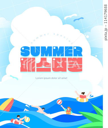 Summer Festival Frame Illustration 114179688