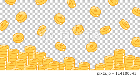 Background vector image of many point coins: horizontal wide Background vector image of many point coins: horizontal wide 114180343
