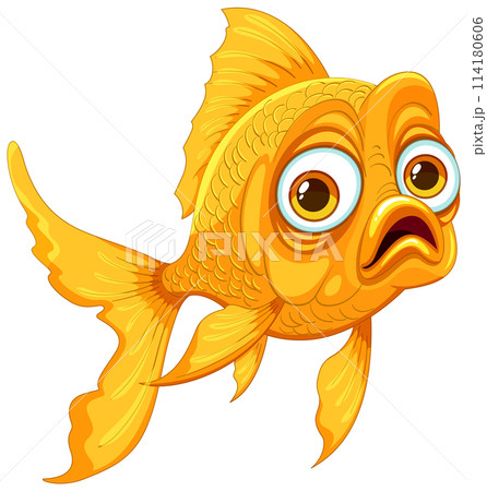 Colorful Cartoon Goldfish with Expressive Eyes Colorful Cartoon Goldfish with Expressive Eyes 114180606
