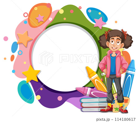 Creative Kid with Art Supplies Frame 114180617