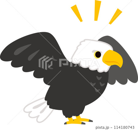 翼を広げたハクトウワシのキャラクター 114180743