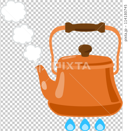 Copper kettle on fire 114180745