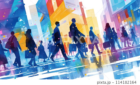 オフィス街のビジネスマンのイメージ_4 114182164