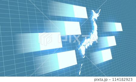 シンプルなグリッドと日本地図 114182923