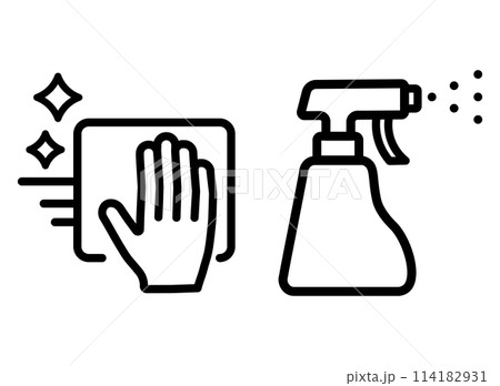 拭き掃除 スプレー アイコン 拭き掃除 スプレー アイコン 114182931