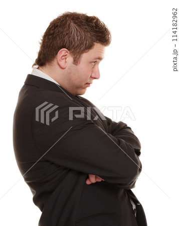Young man in bad mood, gloomy Young man in bad mood, gloomy 114182962