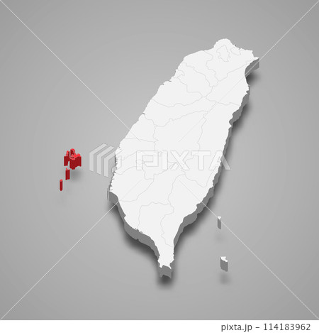 Penghu County division location within Taiwan 3d map 114183962