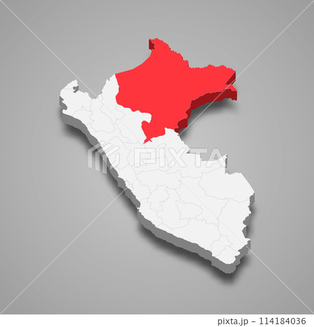 Loreto department location within Peru 3d map Loreto department location within Peru 3d map 114184036