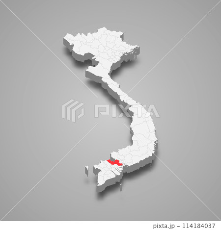 Long An region location within Vietnam 3d map 114184037