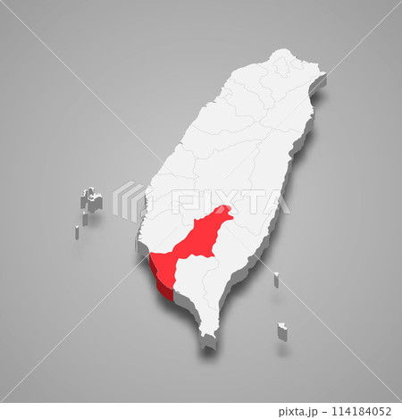 Kaohsiung City division location within Taiwan 3d map 114184052