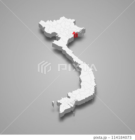 Hai Phong region location within Vietnam 3d map 114184073