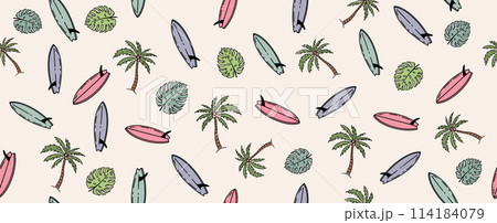 Summer pattern, hand drawn illustration. Summer pattern, hand drawn illustration. 114184079