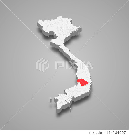 Dak Lak region location within Vietnam 3d map Dak Lak region location within Vietnam 3d map 114184097