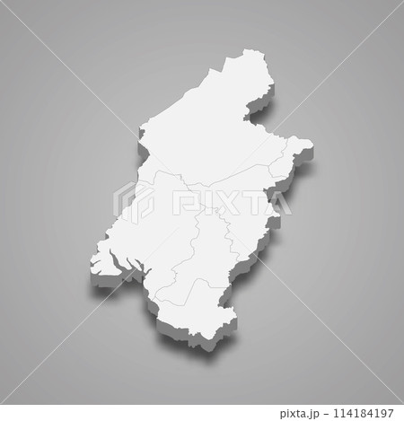 3d isometric map of Southwest is a region of Cameroon 114184197