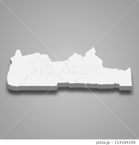 3d isometric map of South is a region of Cameroon 114184198