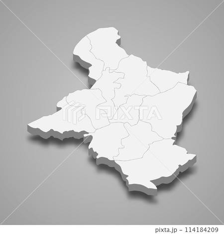3d isometric map of Sidi Bouzid is a Governorate of Tunisia 114184209