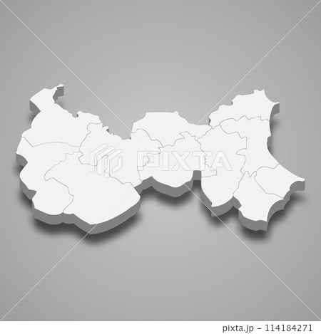 3d isometric map of Mahdia is a Governorate of Tunisia 114184271