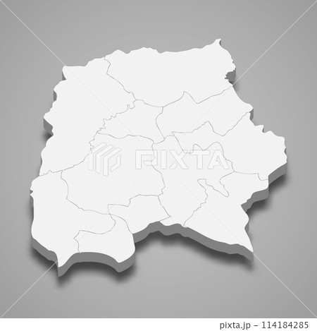 3d isometric map of Kef is a Governorate of Tunisia 114184285