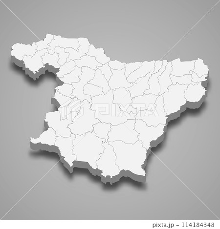 3d isometric map of Bouira is a region of Algeria 114184348