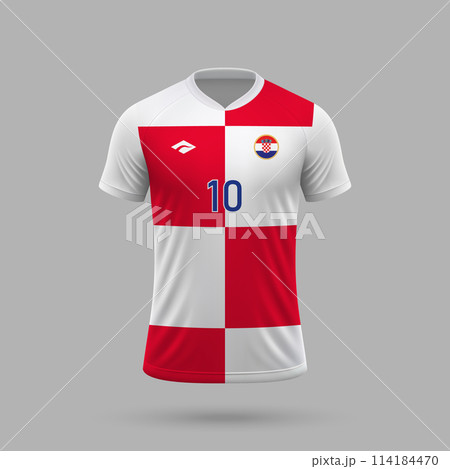 3d realistic soccer jersey Croatia national team 2024 114184470