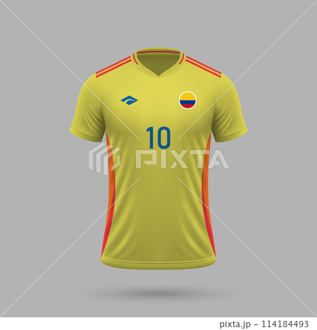 3d realistic soccer jersey Colombia national team 2024 114184493
