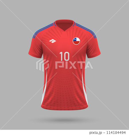 3d realistic soccer jersey Chile national team 2024 114184494