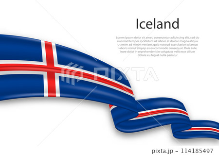 Abstract Wavy Flag of Iceland on White Background Abstract Wavy Flag of Iceland on White Background 114185497