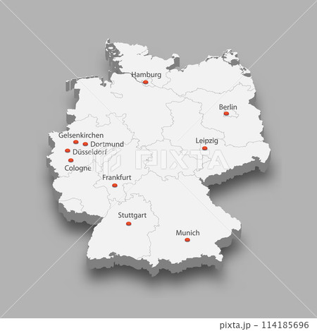 map of Germany with soccer tournament 2024 host cities map of Germany with soccer tournament 2024 host cities 114185696