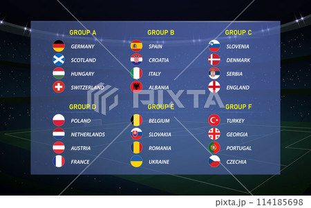 European tournament 2024 all groups. Soccer cup broadcast graphic template European tournament 2024 all groups. Soccer cup broadcast graphic template 114185698